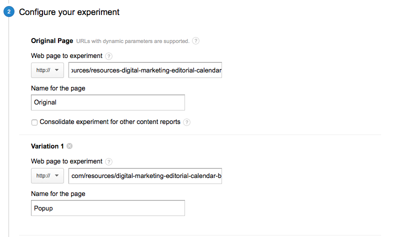 A/B testing guide: configure google experiment